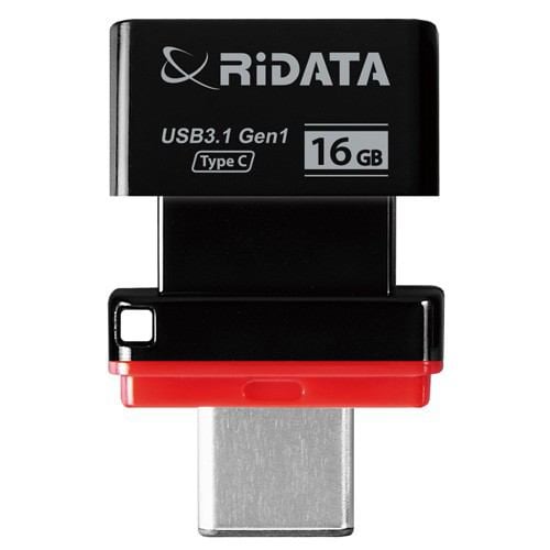 RiDATA RI-HT2U3116BKR USBメモリー USB3.1(Gen1)・USB2.0互換 TypeC-A対応  16GB ブラック・レッド