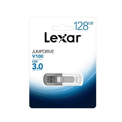 Lexar LJDV1000128G-BNHNJ USB 3.0 フラッシュドライブ 128GB ホワイト キャップ式