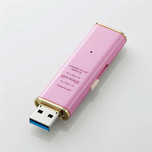 エレコム MF-XWU364GPNL USB3.0対応スライド式USBメモリ「Shocolf」 64GB ストロベリーピンク