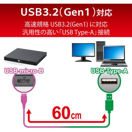 ロジテック LDR-PML8U3VBK ポータブルDVDドライブ USB3.2(Gen1) M-DISC ...