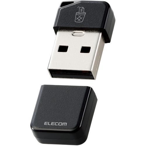 エレコム MF-USB3064GBK USBメモリ USB3.2(Gen1)対応 小型 キャップ付 誤消去防止機能ソフト対応 64GB ブラック