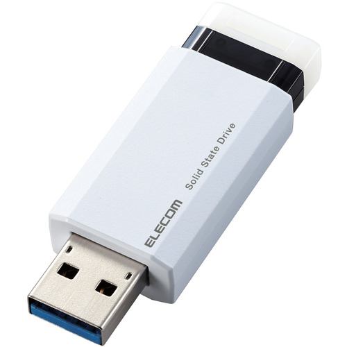 エレコム ESD-EPK0250GWH 外付けSSD ノック式 USB3.2(Gen2)対応 250GB ホワイト