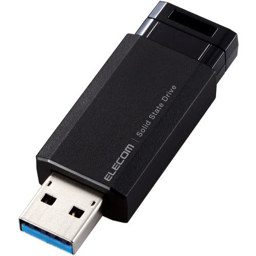 エレコム ESD-EPK0500GBK 外付けSSD ノック式 USB3.2(Gen2)対応 500GB ブラック