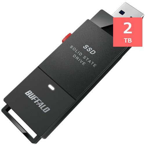 BUFFALO SSD-SCT2.0U3-BA 外付けSSD 2TB 黒色