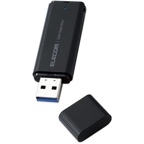 エレコム ESD-EMC0250GBK 外付けSSD／ポータブル／USB3.2(Gen1)対応／小型／キャップ式／250GB／ブラック ESDEMC0250GBK