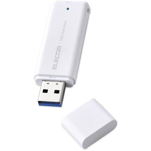 エレコム ESD-EMC0500GWH 外付けSSD／ポータブル／USB3.2(Gen1)対応／小型／キャップ式／500GB／ホワイト