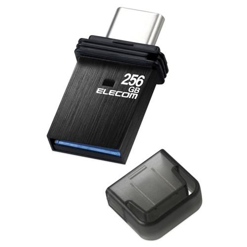 エレコム MF-CAU32256GBK キャップ式USBメモリ 256GB Type-C Win／Mac／スマホ タブレット対応 ブラック