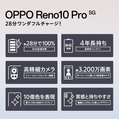 OPPO CPH2541 GY Reno10 Pro 5G SIMフリースマ－トフォン シルバー