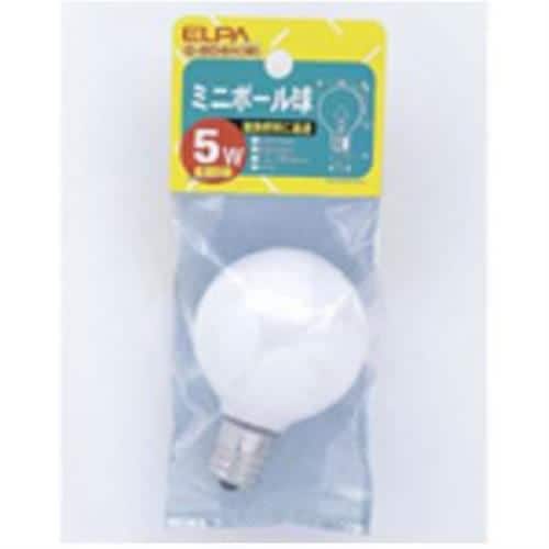 ELPA G-804H(W) ミニボール球 5W E17 G50 ホワイト