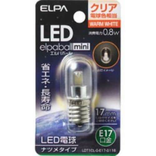 ELPA LDT1CL-G-E17-G116 LEDナツメ球 E17 クリア電球色 | ヤマダウェブコム