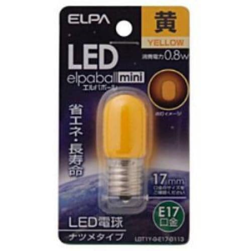 ELPA LDT1Y-G-E17-G113 LED電球 「ナツメ形」(黄色・口金E17)