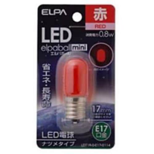ELPA LDT1R-G-E17-G114 LED電球 「ナツメ形」(赤色・口金E17)
