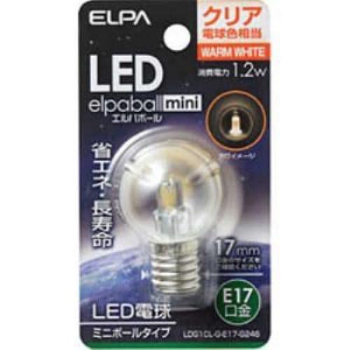 ELPA LDG1CL-G-E17-G246 LED装飾電球 ミニボール球形 E17 G30 クリア電球色