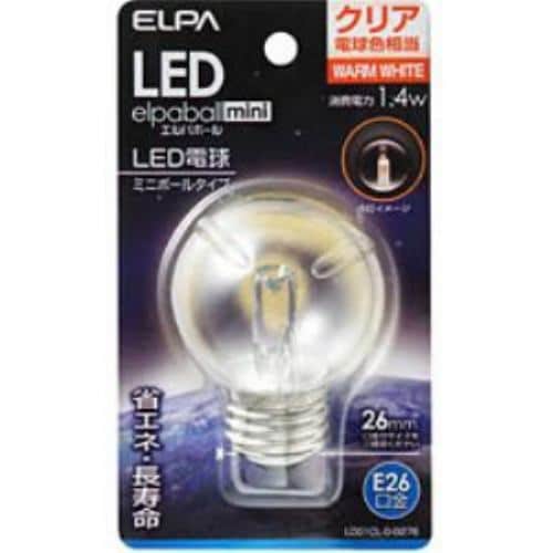 ELPA LDG1CL-G-G276 LED装飾電球 ミニボール球形 E26 G50 クリア電球色 