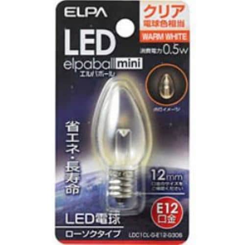 ELPA LDC1CL-G-E12-G306 LED装飾電球 ローソク球形 E12 クリア 