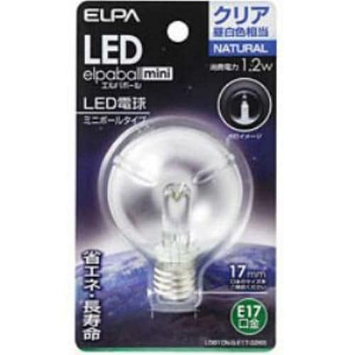 ELPA LDG1CN-G-E17-G265 LED装飾電球 ミニボール球形 E17 G50 クリア昼白色
