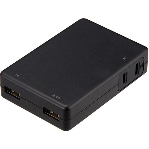 ヤザワ H63002UBK USBタップ コンセント1個口 USB2ポート 3.4A ブラック