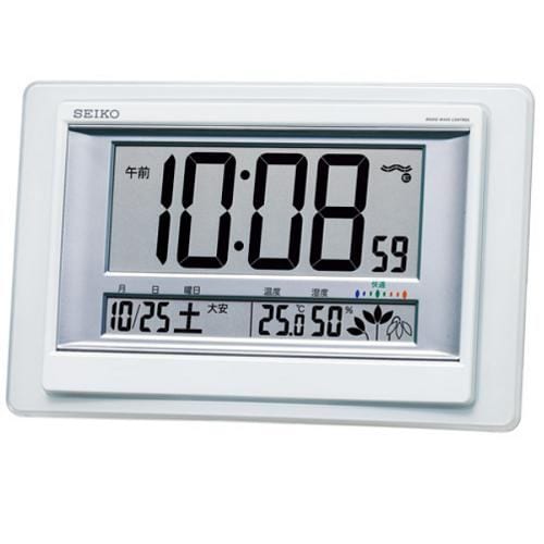 セイコークロック SQ432W 快適度表示付電波デジタル時計 高精度温度 