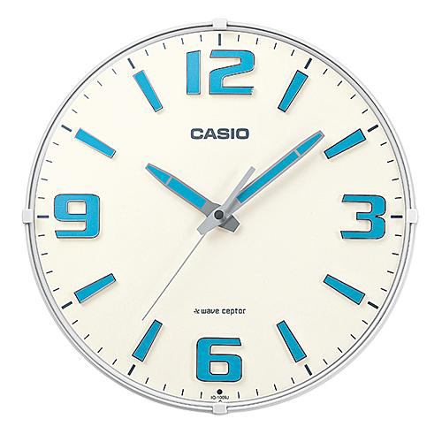 カシオ IQ-1009J-7JF 電波掛時計 秒針止機能 ネオブライト塗装(時分針)