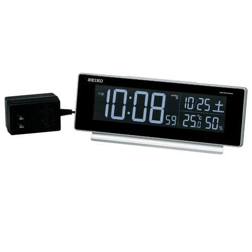 セイコークロック DL207S 電波デジタルクロック ブラック 温度湿度表示 スヌーズ機能付