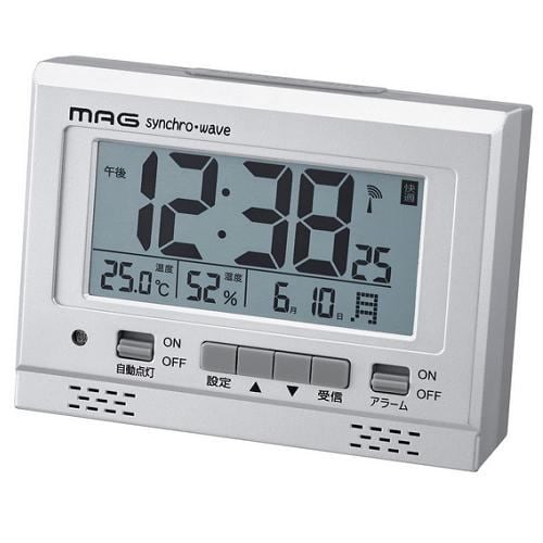 ノア精密 T-694SM-Z MAG 電波デジタル時計 エアサーチグッドライト 温度・湿度表示付