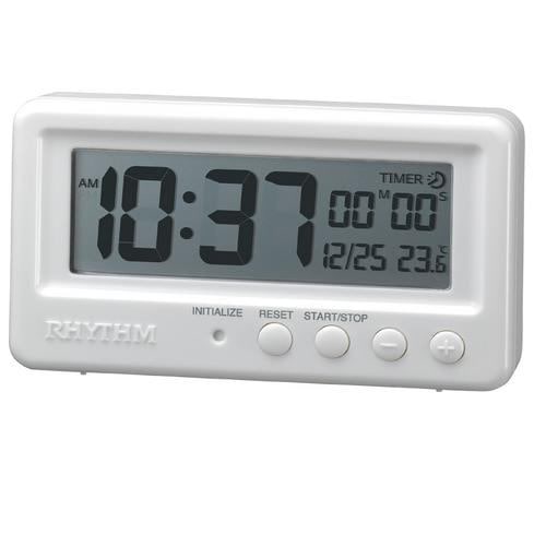 リズム時計 8RDA72SR03 RHYTHM アクアプルーフ デジタル時計 カレンダー表示 温度表示 タイマー機能付