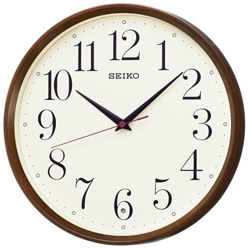 セイコークロック KX222B スタンダード 電波掛時計 濃茶木目模様塗装 スイープセコンド おやすみ秒針