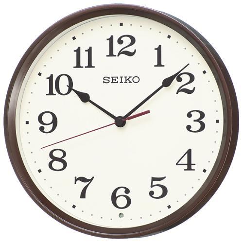 セイコークロック KX223B スタンダード 電波掛時計 茶メタリック塗装 スイープセコンド おやすみ秒針