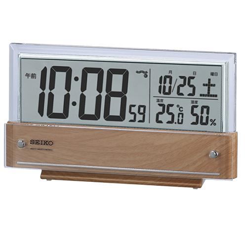 セイコークロック SQ782B 電波デジタル時計 温度・湿度表示付 電子音アラーム(オートストップ機能) スヌーズ機能付