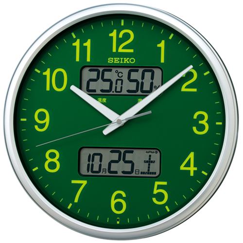 セイコークロック KX235H 電波掛時計 カレンダー、温度・湿度表示付