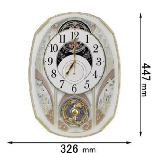 リズム時計 4MN551RH03 電波掛け時計 からくり時計スモールワールド 