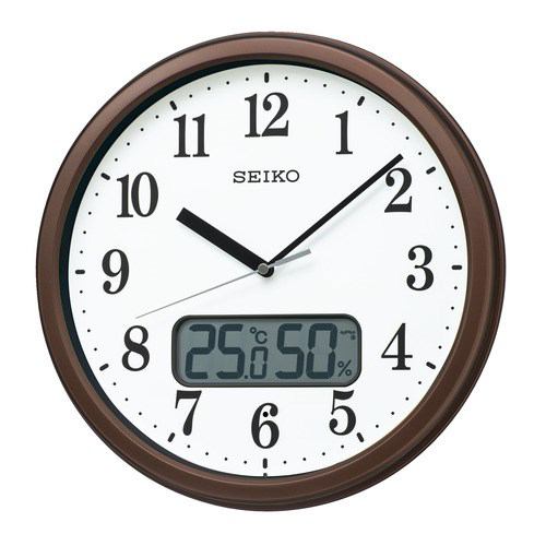 セイコークロック KX244B 電波掛時計 SEIKO 茶メタリック塗装