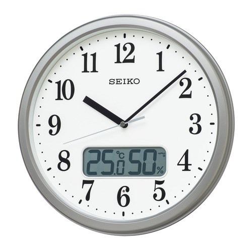 セイコークロック KX244S 電波掛時計 SEIKO 銀色メタリック塗装