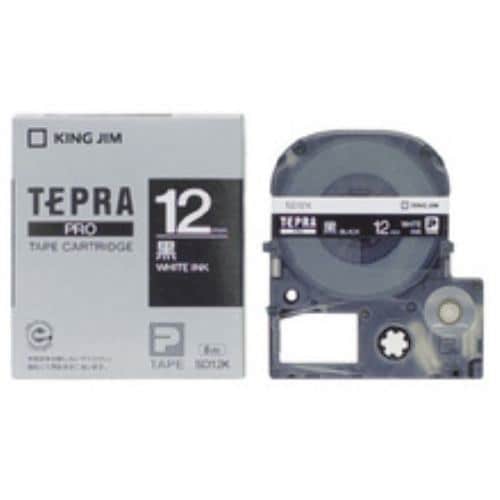 カラーラベルテープ 「テプラPRO」(黒テープ／白文字／12 MM幅) SD12K