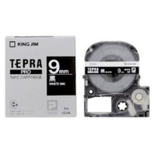 カラーラベルテープ 「テプラPRO」(黒テープ／白文字／9M M幅) SD9K
