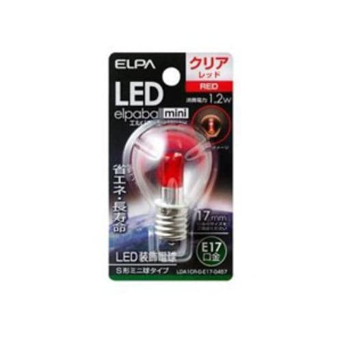 ELPA LDA1CR-G-E17-G457 LED電球S形E17 赤色