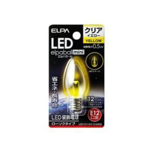 ELPA LDC1CY-G-E12-G309 LED電球ロウソクE12 黄色