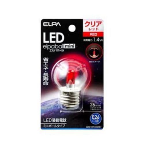 ELPA LDG1CR-G-G257 LED電球G40E26 赤色