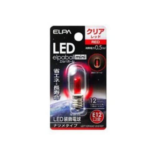 ELPA LDT1CR-G-E12-G107 LED電球ナツメE12 赤色