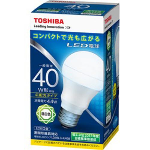 東芝 LDA4N-G-K/40W LED電球（一般電球形・全光束485lm/昼白色・口金E26）