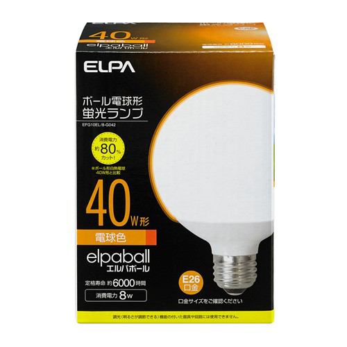ELPA EFG15EL／12-G062 電球形蛍光灯G形 60W形 | ヤマダウェブコム