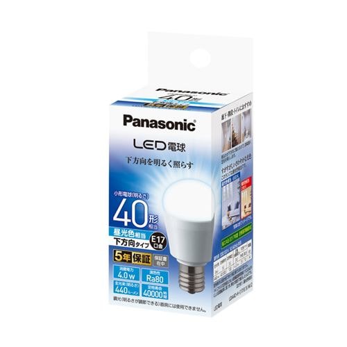 パナソニック LDA4DHE17ESW2 調光器非対応LED電球 （小型電球形・全光束440lm/昼光色相当・口金E17）