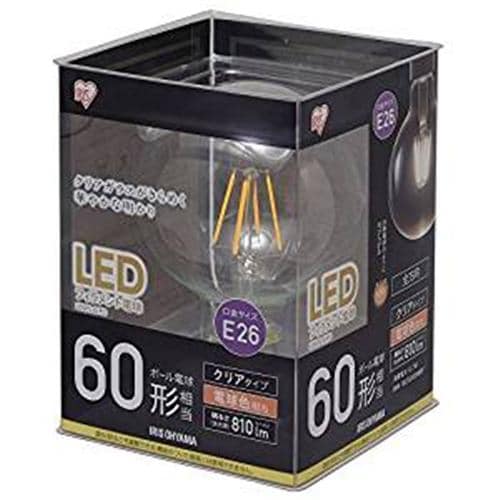 アイリスオーヤマ LDG7L-G-FC LEDフィラメント電球 ボール電球型 クリア 一般電球60形相当 電球色 密閉形器具対応