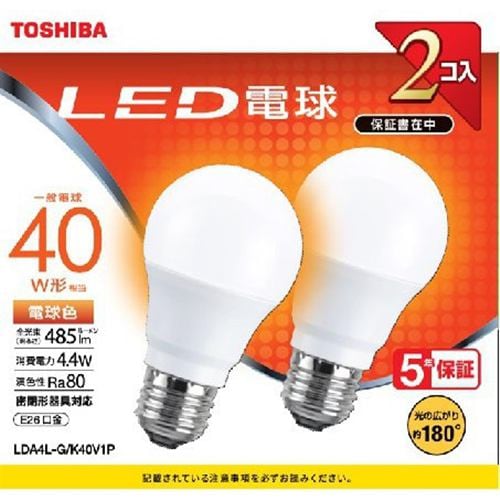 東芝 LDA4L-G／K40V1P LED電球 E26 電球色