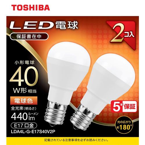 東芝 LDA4L-G-E17S40V2P LED電球 小形電球形