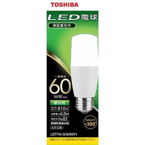 東芝 LDT7N-G／S／60V1 一般電球形LED電球 60W形相当 配光角300° E26 
