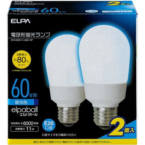 ELPA EFA15ED／11-A0612P 電球型蛍光灯