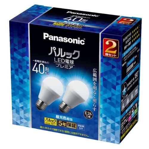 パナソニック LDA4DGSK4CF2T パルック LED電球 プレミア 4.2W 2個入 昼光色相当 一般電球タイプ E26口金 広配光タイプ