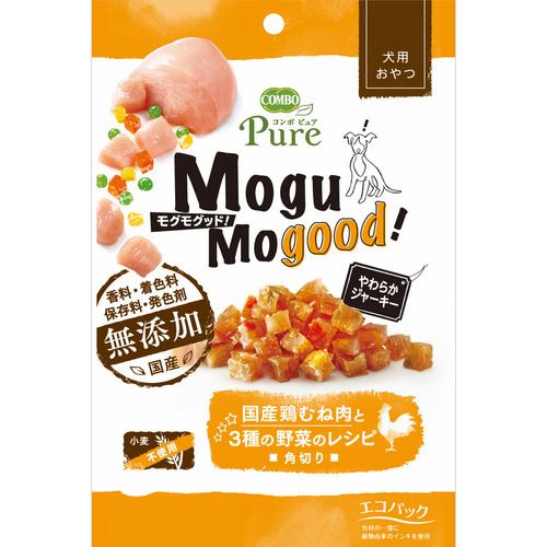 日本ペットフード COMBO Pure Mogu Mogood 国産鶏むね肉と3種の野菜レシピ 角切り 犬用おやつ 50g