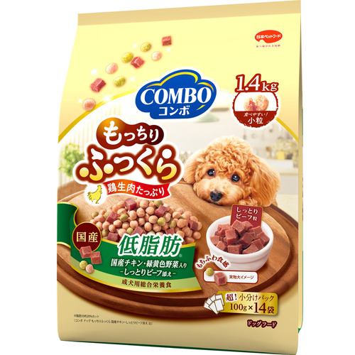 日本ペットフード COMBO もっちりふっくら低脂肪国産チキン・緑黄色野菜入り 成犬用総合栄養食 1.4kg
